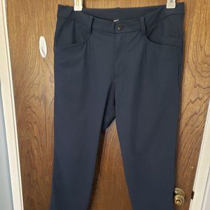 Lululemon ABC Pants 36 x 32 Mens Navy Blue Warpstreme Chino Flat Front Stretch